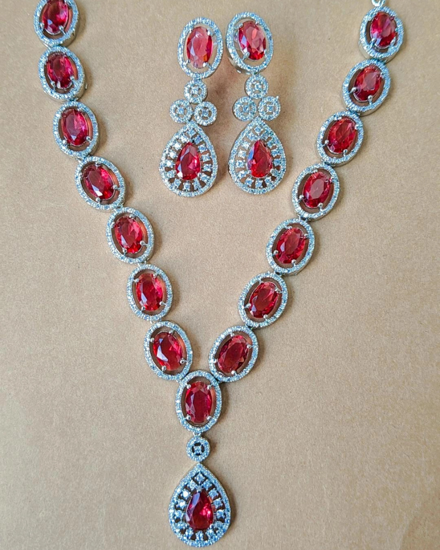RUBY ISHA AMBANI ZIRCONIA JEWELLERY SET