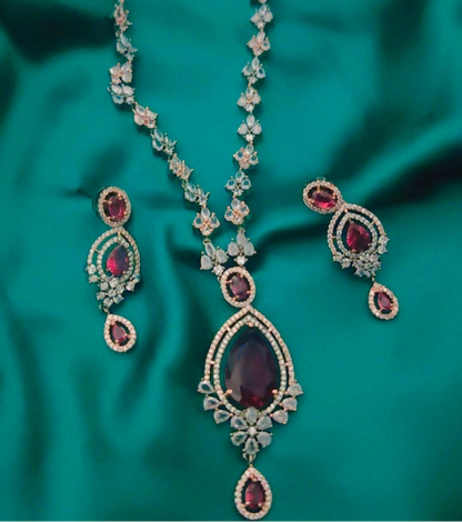 RUBY ARDEN AMERICAN DIAMOND JEWELLERY SET