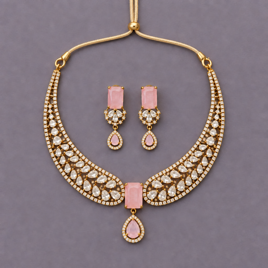 PINK BREZA VICTORIAN JEWELLERY SET