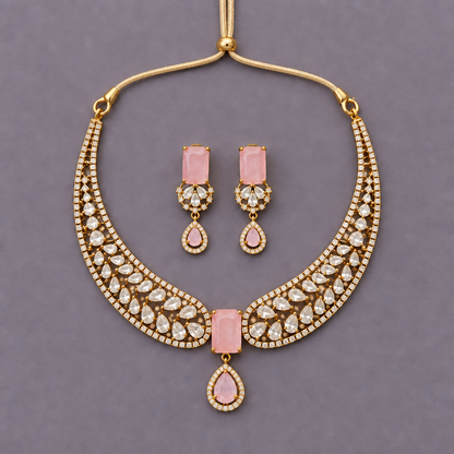 PINK BREZA VICTORIAN JEWELLERY SET