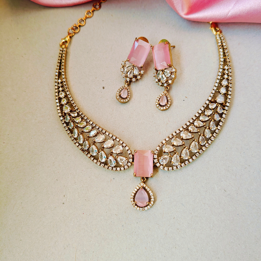 PINK BREZA VICTORIAN JEWELLERY SET