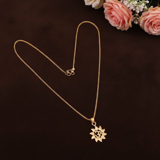 MICRO GOLD PLATED OM PENDANT SHORT CHAIN