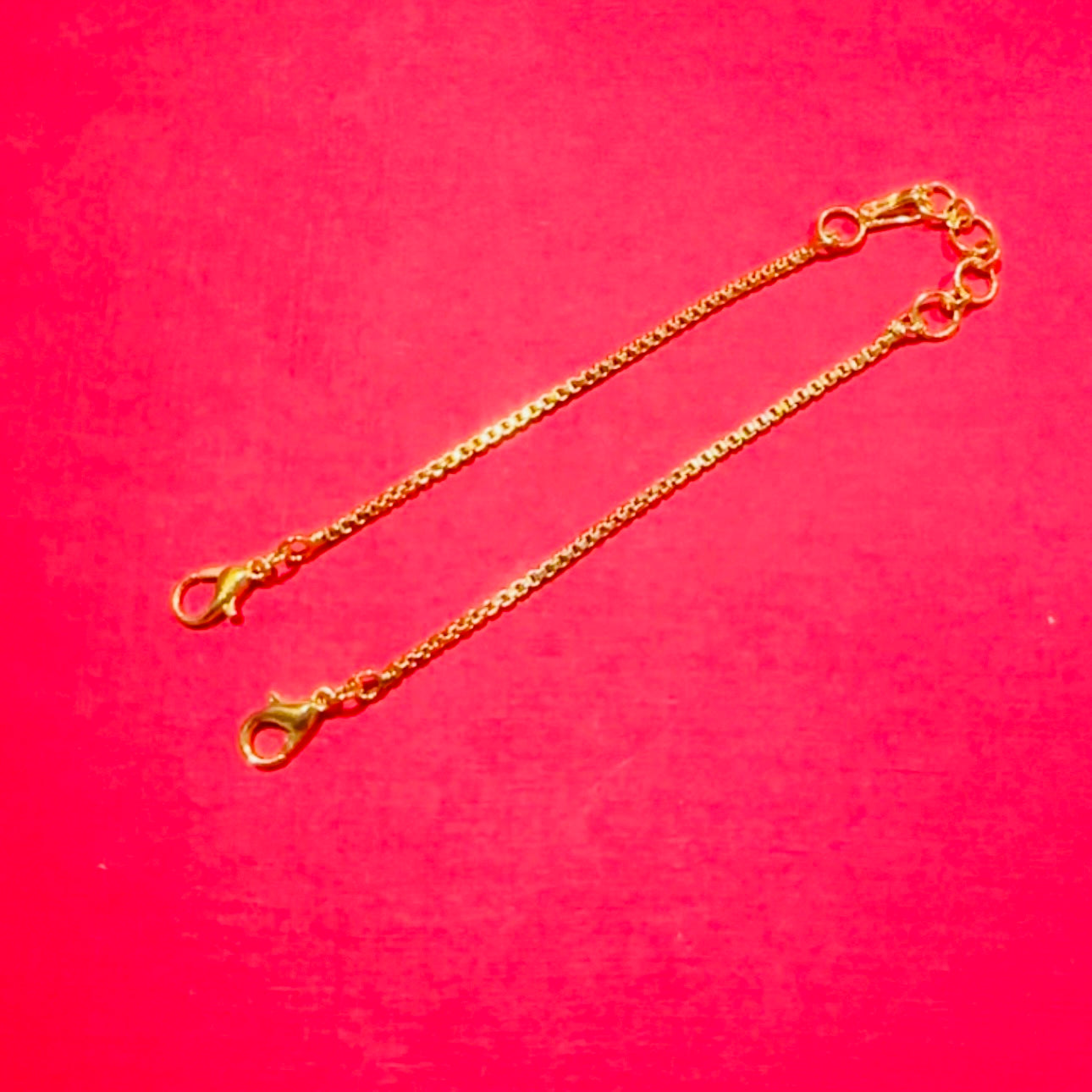 18K GOLD POLISH BOX TYPE NECKLACE BACK CHAIN - WITH FISH HOOK