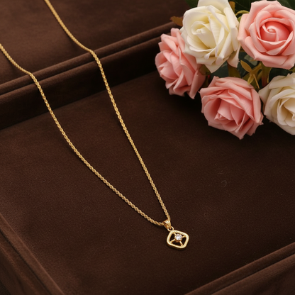 MICRO GOLD PLATED DIAMOND PENDANT SHORT CHAIN