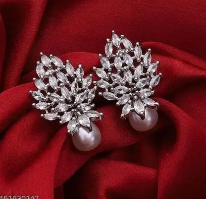 SILVER CHERYL ZIRCONIA EARRINGS