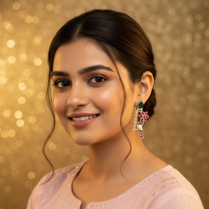 RUBY BIRD SILVER PLATED EARRINGS