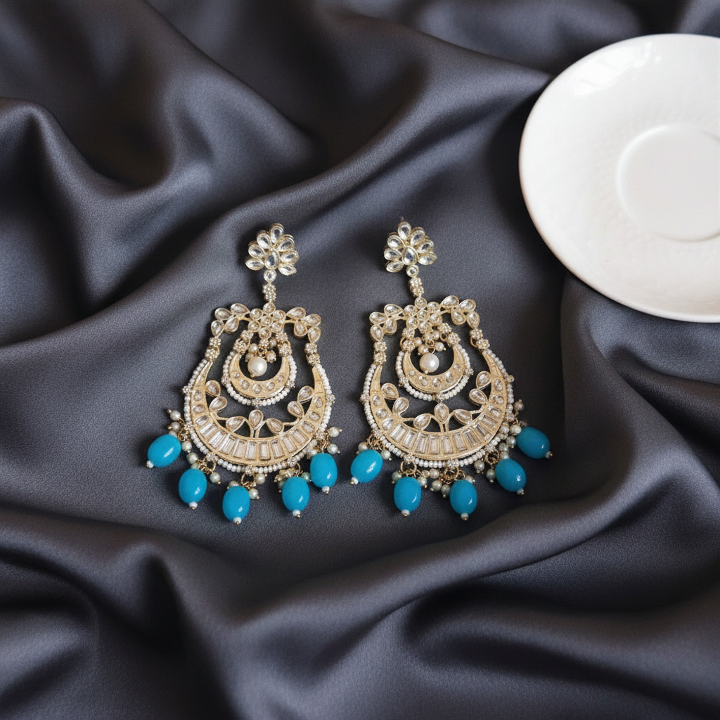BLUE SAHANA CHANDBALI EARRINGS