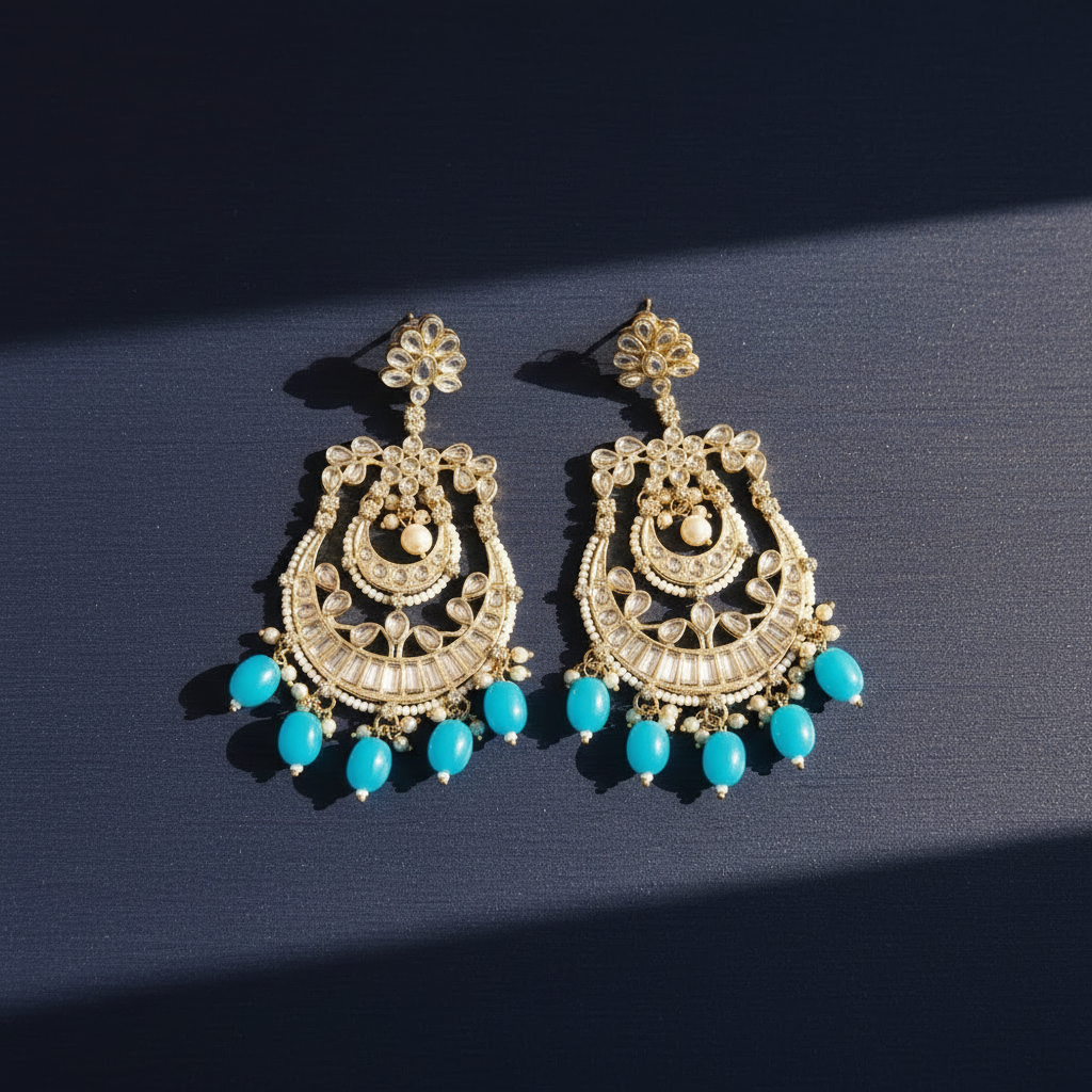BLUE SAHANA CHANDBALI EARRINGS