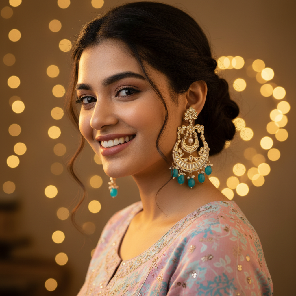 BLUE SAHANA CHANDBALI EARRINGS
