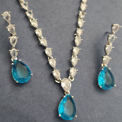 BLUE MISHRA ZIRCONIA JEWELLERY SET