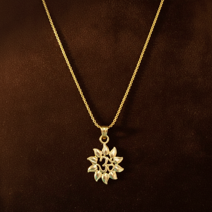 MICRO GOLD PLATED OM PENDANT SHORT CHAIN