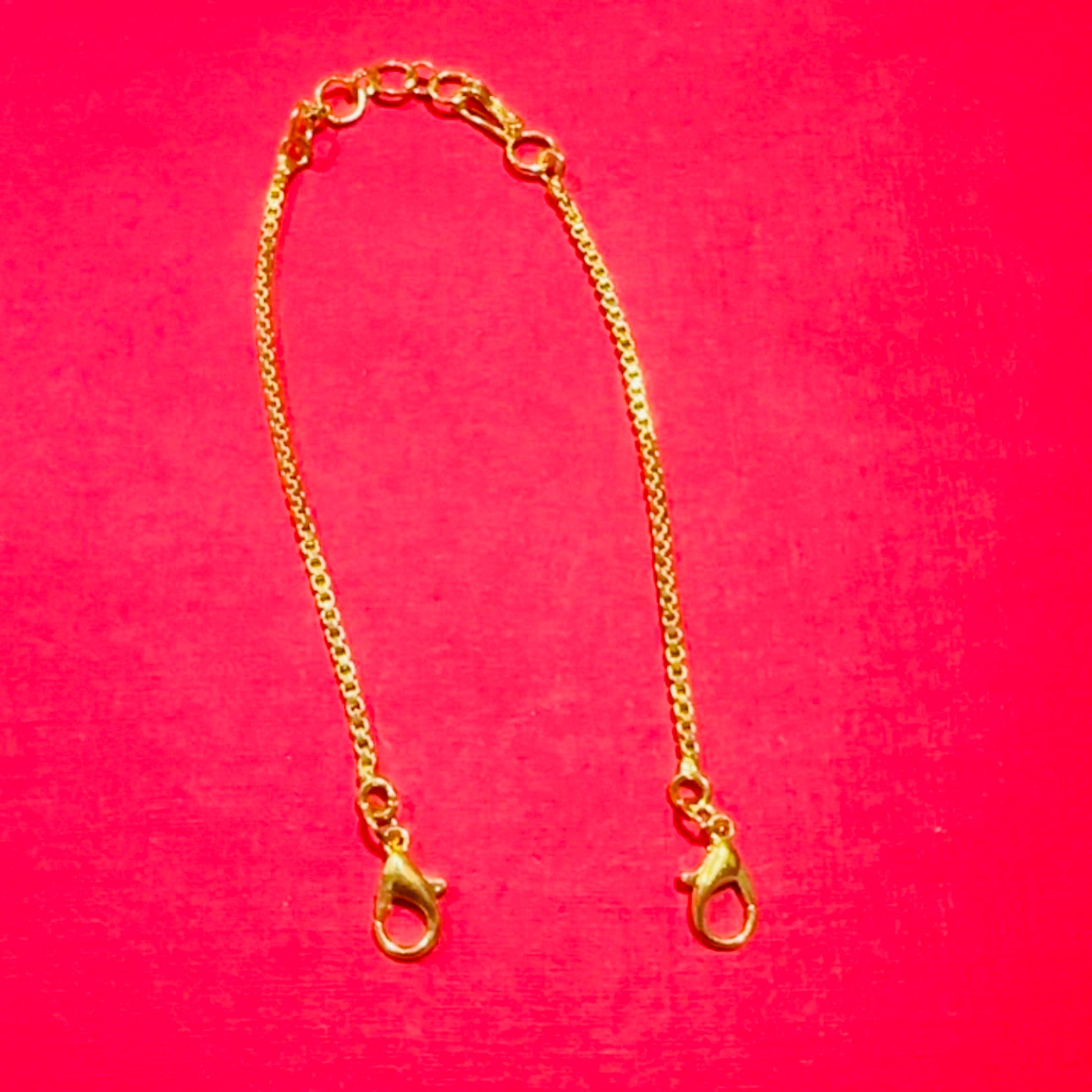 18K GOLD POLISH BOX TYPE NECKLACE BACK CHAIN - WITH FISH HOOK