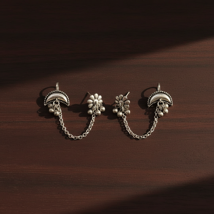 ORIGINAL SILVER CHANDRAMA EARCUFF  EARRINGS