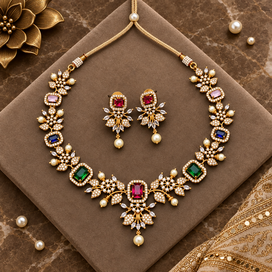MULTICOLOR CHRISTA ZIRCONIA JEWELLERY SET