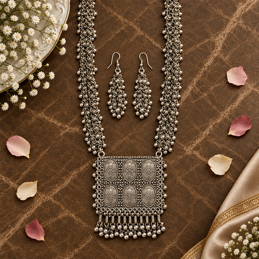 CHETANA SILVER PLATED JEWELLERY SET