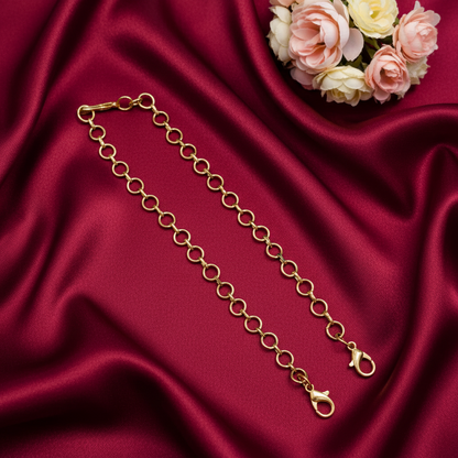 18K MATT GOLD POLISH NECKLACE BACK CHAIN - WITH FISH HOOK