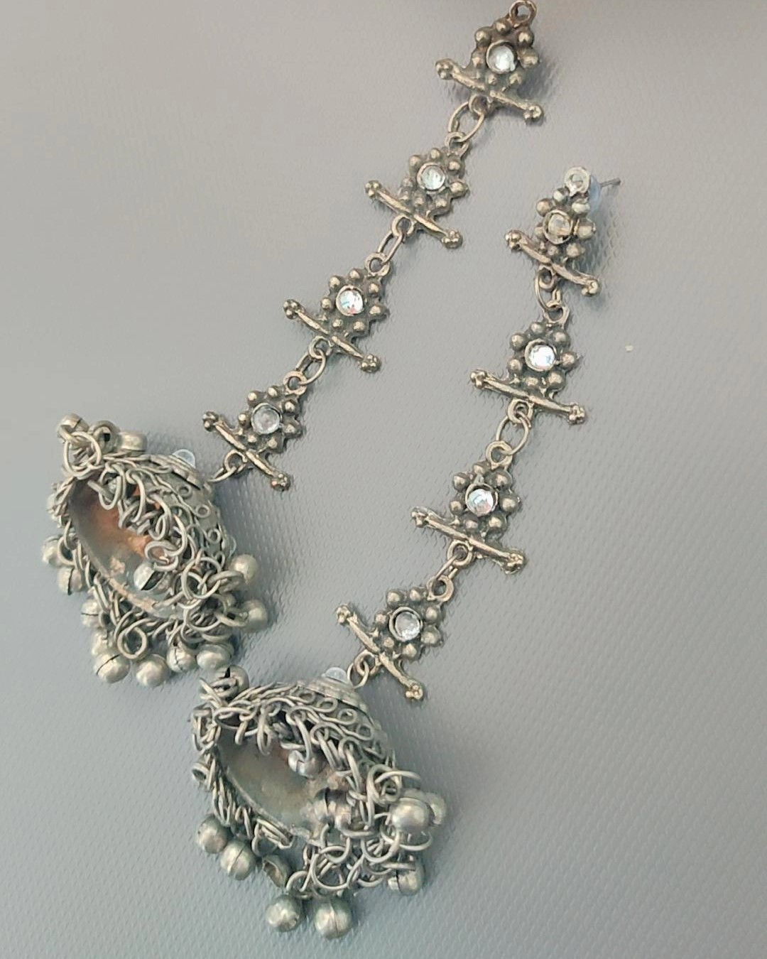 DAYAMAI SILVER PLATED JHUMKI