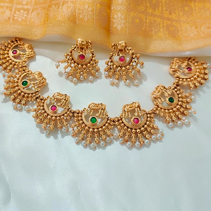 GOLDEN GAJAH TEMPLE JEWELLERY SET