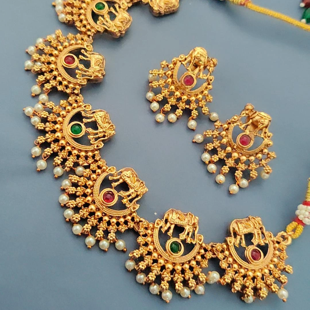 GOLDEN GAJAH TEMPLE JEWELLERY SET