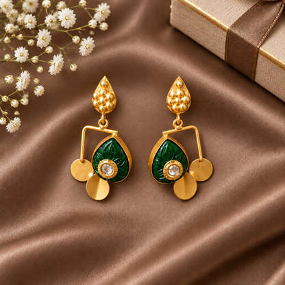 EMERALD DROP DANGLER EARRINGS