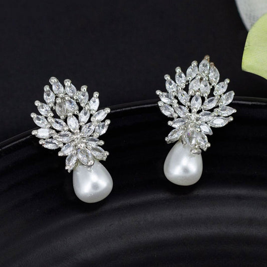 SILVER CHERYL ZIRCONIA EARRINGS