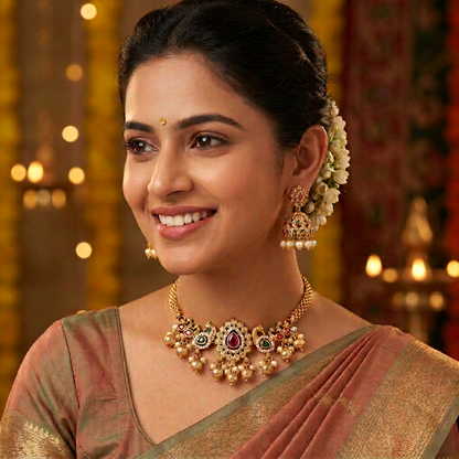 MULTICOLOR NEENA TEMPLE JEWELLERY SET