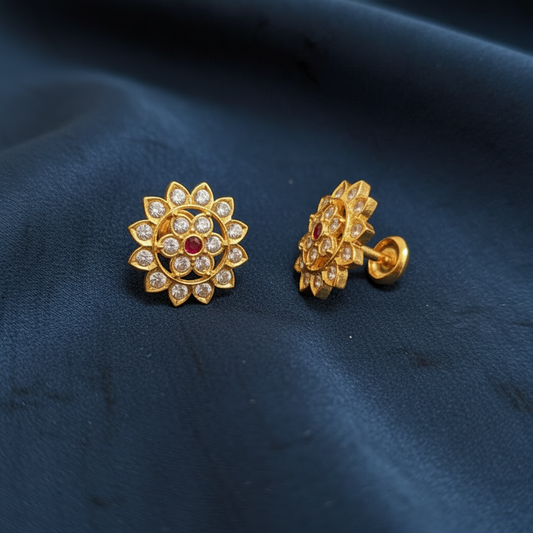 RUBY DIAMOND NAKSHATRA STUD EARRINGS