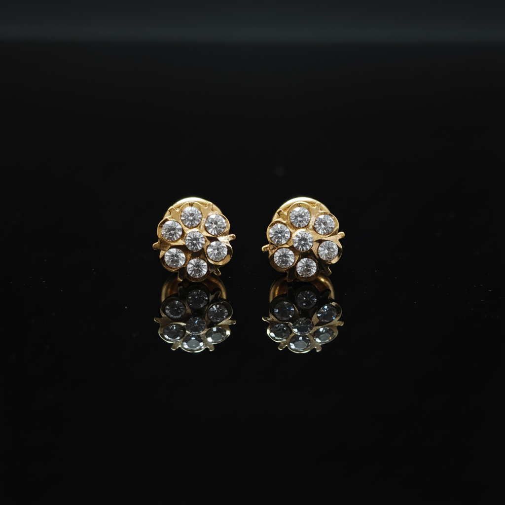 DIAMOND VIBHA FLOWER STUD EARRINGS