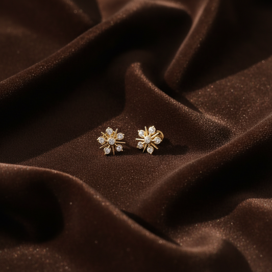 DIAMOND VRISHTI STUD EARRINGS