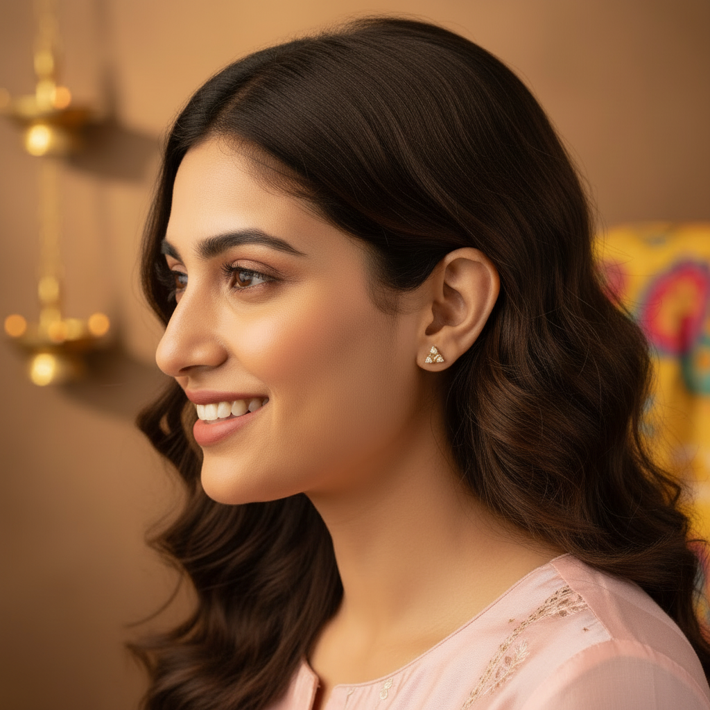 DIAMOND MITHRA STUD EARRINGS