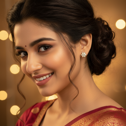 DIAMOND NISHWATHI STUD EARRINGS