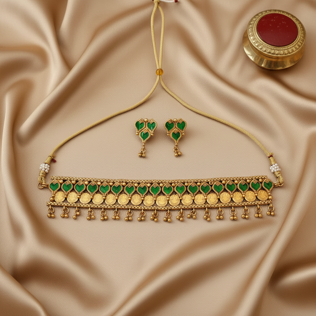 EMERALD NIHA PALAKA JEWELLERY SET