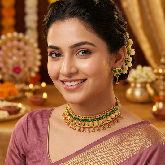 EMERALD NIHA PALAKA JEWELLERY SET