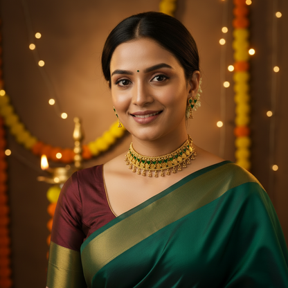 EMERALD NIHA PALAKA JEWELLERY SET