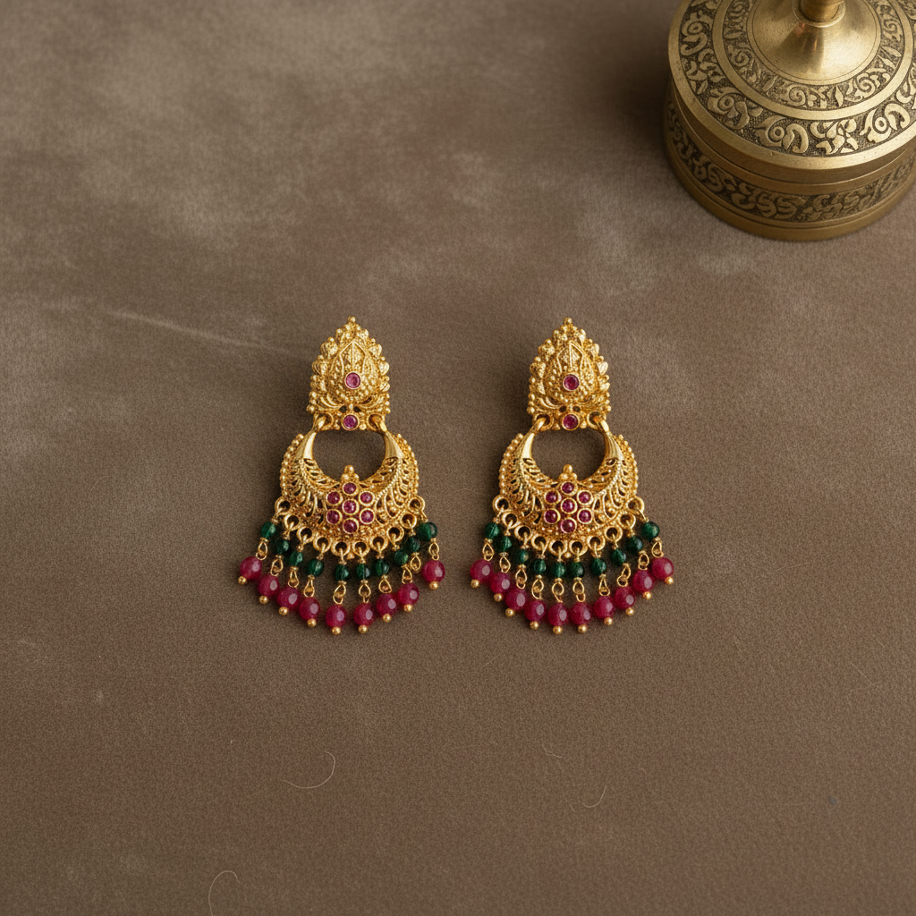 MULTICOLOR MOHANA IMPON CHANDBALI EARRINGS