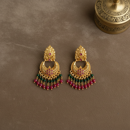 MULTICOLOR MOHANA IMPON CHANDBALI EARRINGS