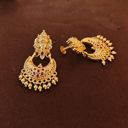 GOLDEN LAKSHMI PANCHALOHA CHANDBALI EARRINGS