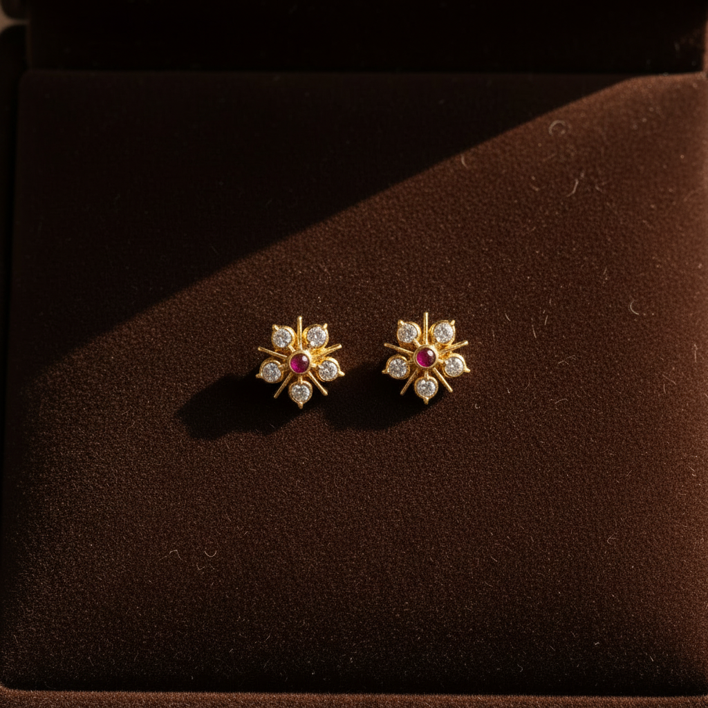 RUBY DIAMOND VRISHTI STUD EARRINGS