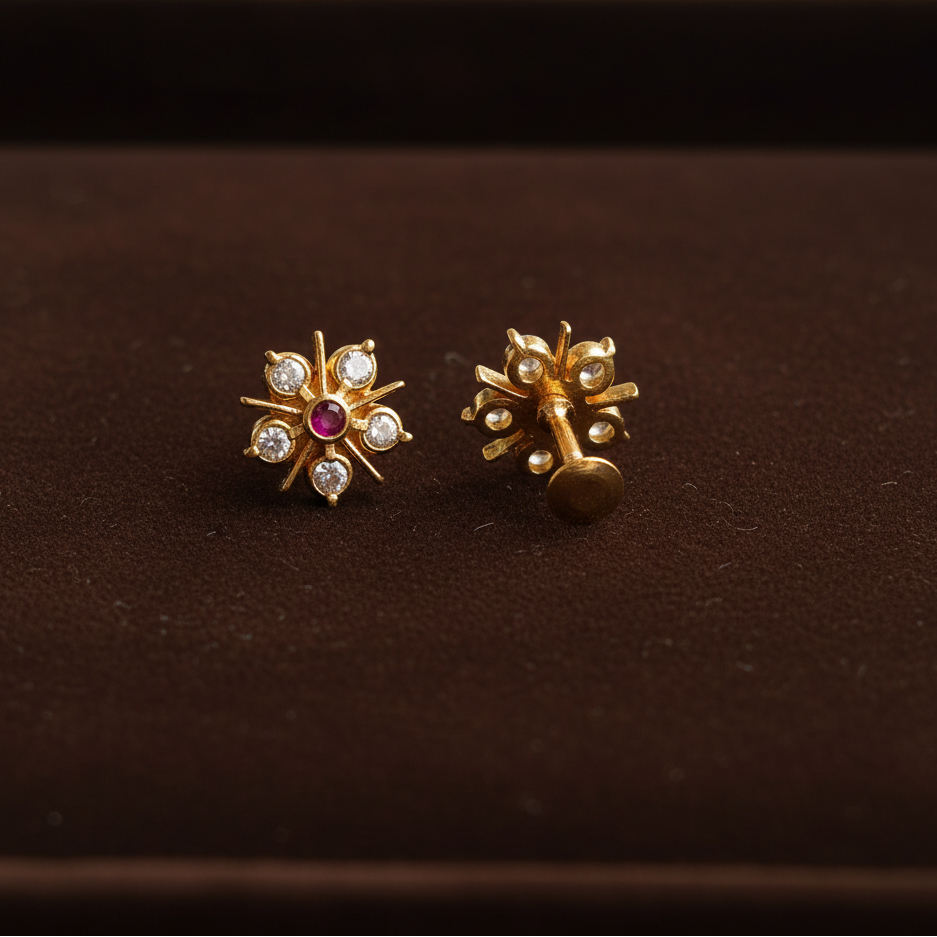 RUBY DIAMOND VRISHTI STUD EARRINGS