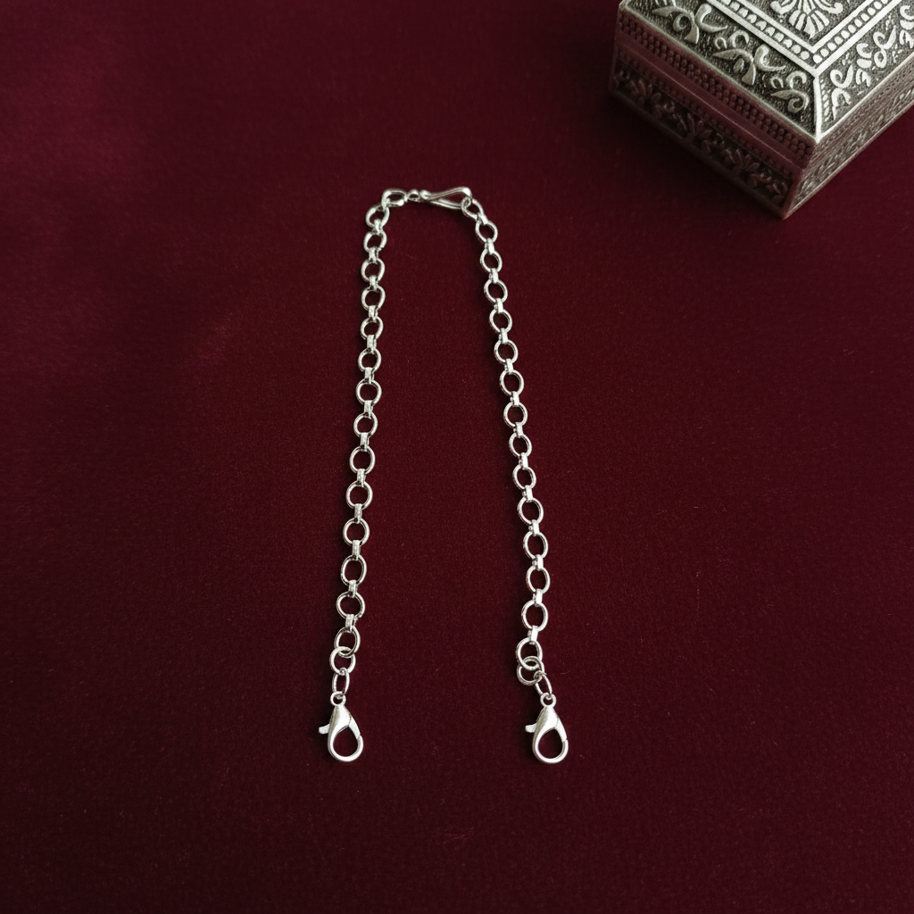 925 SILVER POLISH NECKLACE BACK CHAIN - WITH FISH HOOK
