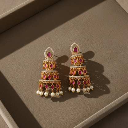 RUBY NIHARIKA JHUMKI EARRINGS