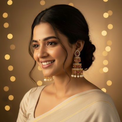 RUBY NIHARIKA JHUMKI EARRINGS