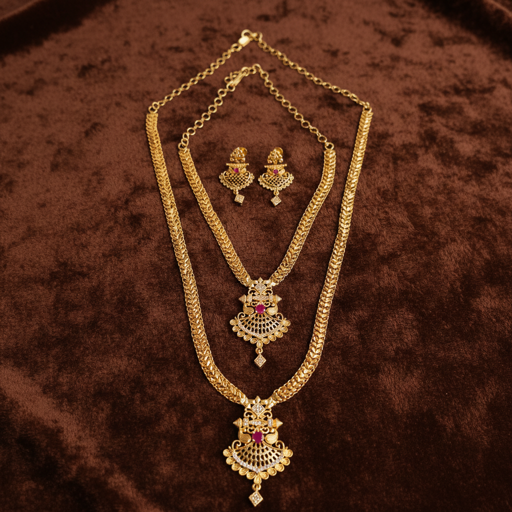 MICRO GOLD BAKTHI JEWELLERY SET COMBO