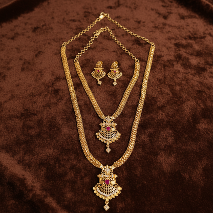 MICRO GOLD BAKTHI JEWELLERY SET COMBO