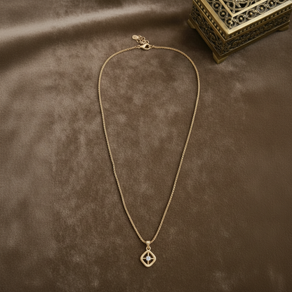 MICRO GOLD PLATED DIAMOND PENDANT SHORT CHAIN
