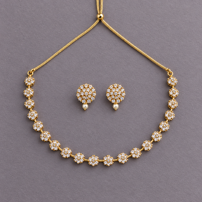 GOLDEN KELIYAH ZIRCONIA JEWELLERY SET