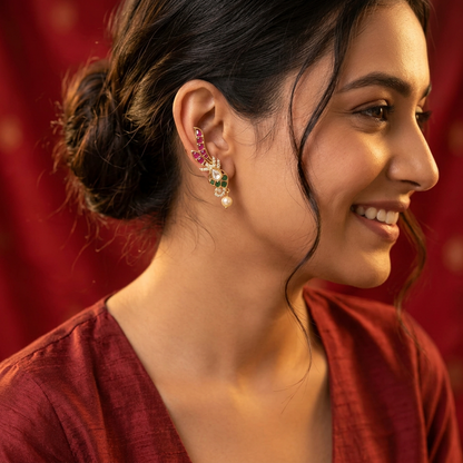 MULTICOLOR AMELIA EARCUFF EARRINGS