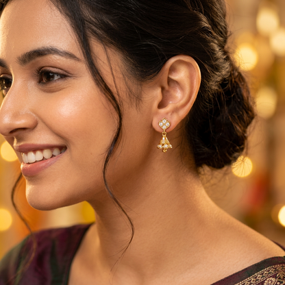 DIAMOND PONMALAR IMPON JHUMKI EARRINGS