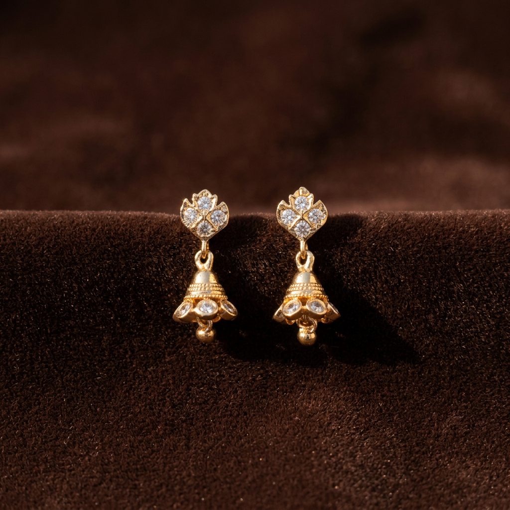 DIAMOND PONMALAR IMPON JHUMKI EARRINGS