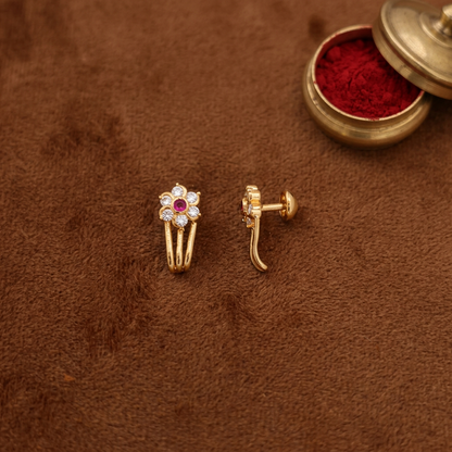 RUBY DIAMOND MINA STUD EARRINGS